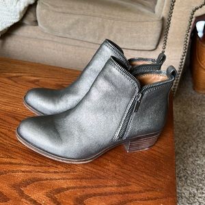 Lucky Brand metallic zipper detail booties